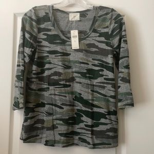Anthropologie camo print tee NWT!